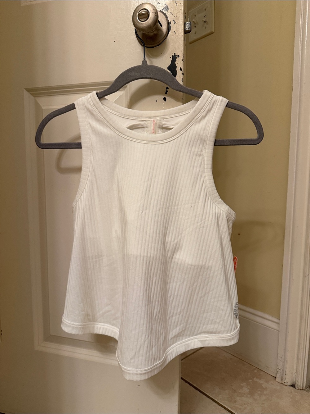 Free People lined white twist back tank